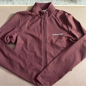Alphalete Premium Crop Jacket - Chocolate